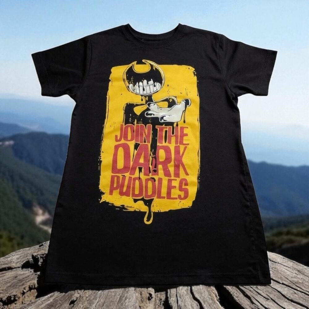 Bendy and the Ink Machine Join Dark Puddles Graphic Tee Boy Shirt Video Game 2XS